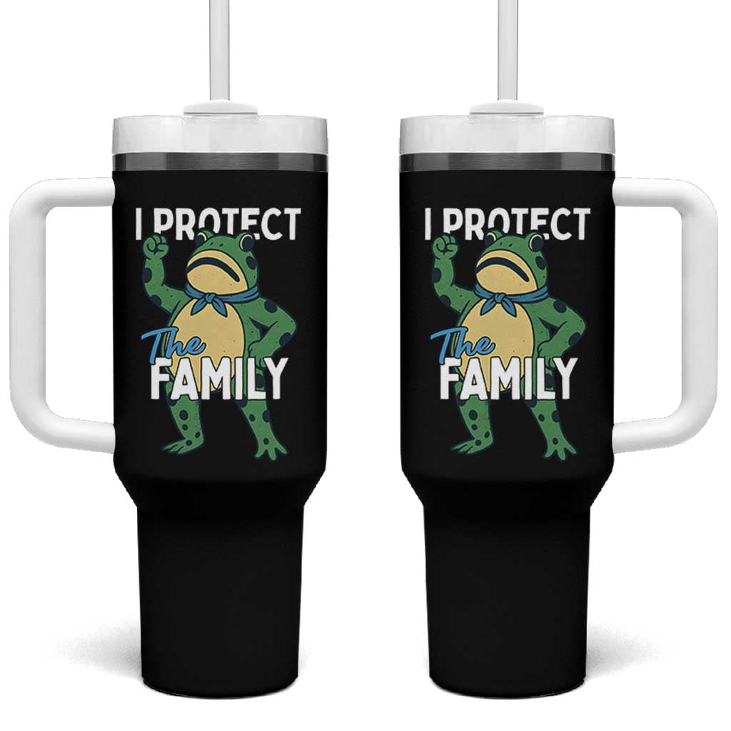 Activist Portland Frog Tumbler With Handle I Protect the Family Protest Statement - Wonder Print Shop