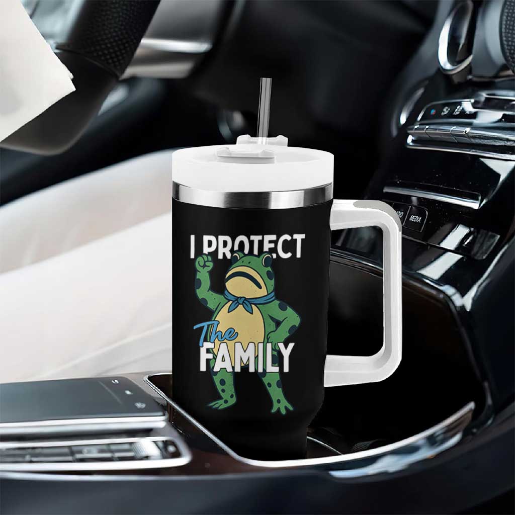 Activist Portland Frog Tumbler With Handle I Protect the Family Protest Statement - Wonder Print Shop