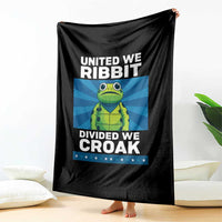 Patriotic Protest Portland Frog Throw Blanket United We Ribbit Divided We Croak Resist - Wonder Print Shop