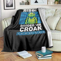 Patriotic Protest Portland Frog Throw Blanket United We Ribbit Divided We Croak Resist - Wonder Print Shop