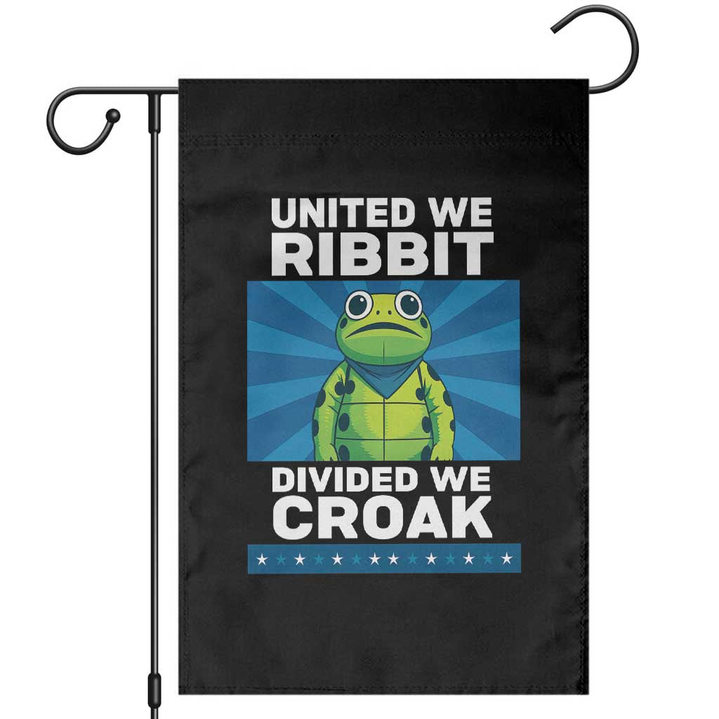 Patriotic Protest Portland Frog Garden Flag United We Ribbit Divided We Croak Resist - Wonder Print Shop