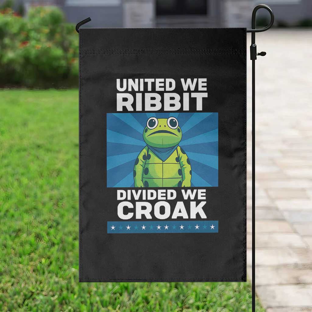 Patriotic Protest Portland Frog Garden Flag United We Ribbit Divided We Croak Resist - Wonder Print Shop