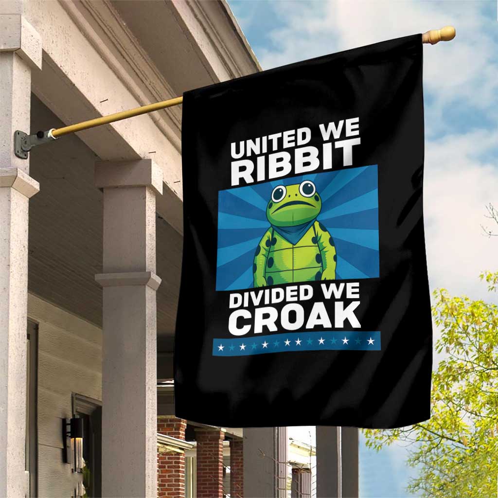 Patriotic Protest Portland Frog Garden Flag United We Ribbit Divided We Croak Resist - Wonder Print Shop