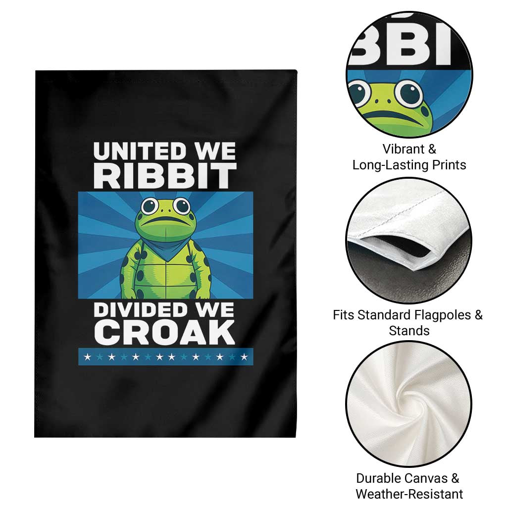 Patriotic Protest Portland Frog Garden Flag United We Ribbit Divided We Croak Resist - Wonder Print Shop