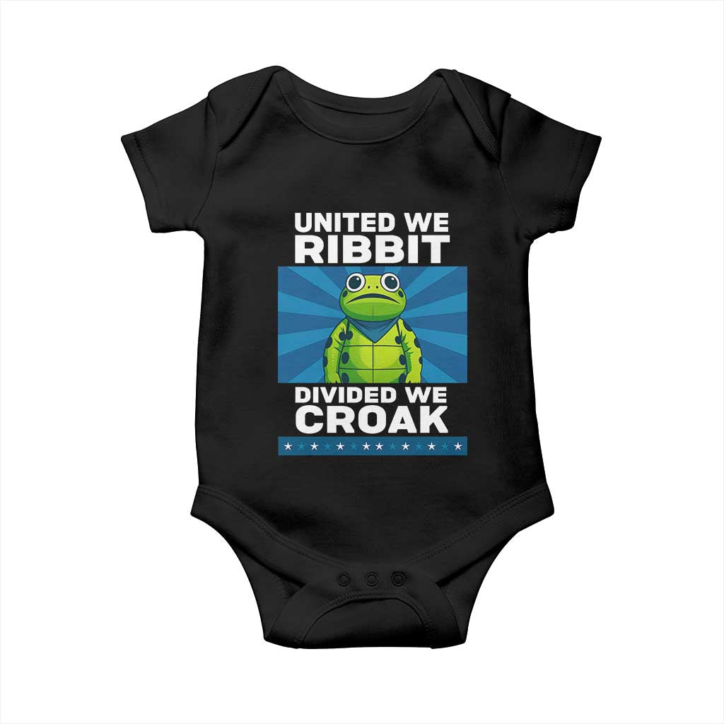 Patriotic Protest Portland Frog Baby Onesie United We Ribbit Divided We Croak Resist - Wonder Print Shop