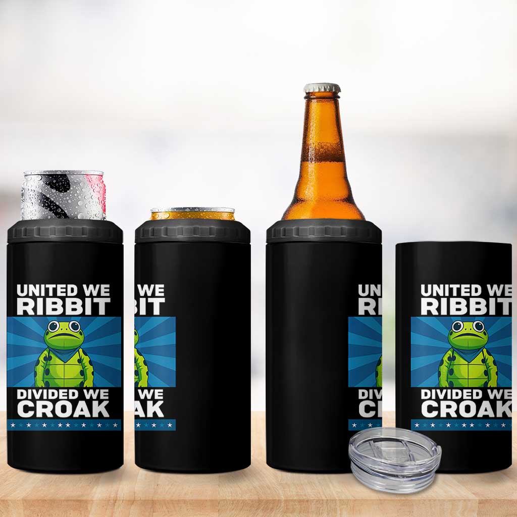Patriotic Protest Portland Frog 4 in 1 Can Cooler Tumbler United We Ribbit Divided We Croak Resist - Wonder Print Shop