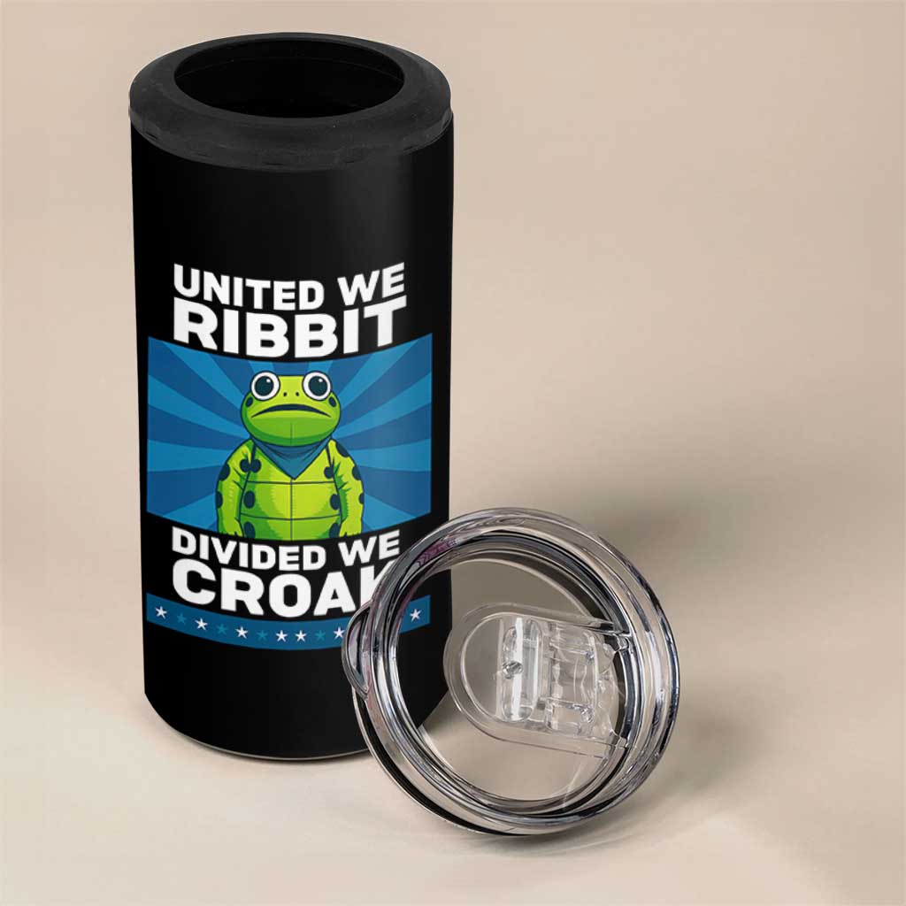 Patriotic Protest Portland Frog 4 in 1 Can Cooler Tumbler United We Ribbit Divided We Croak Resist - Wonder Print Shop