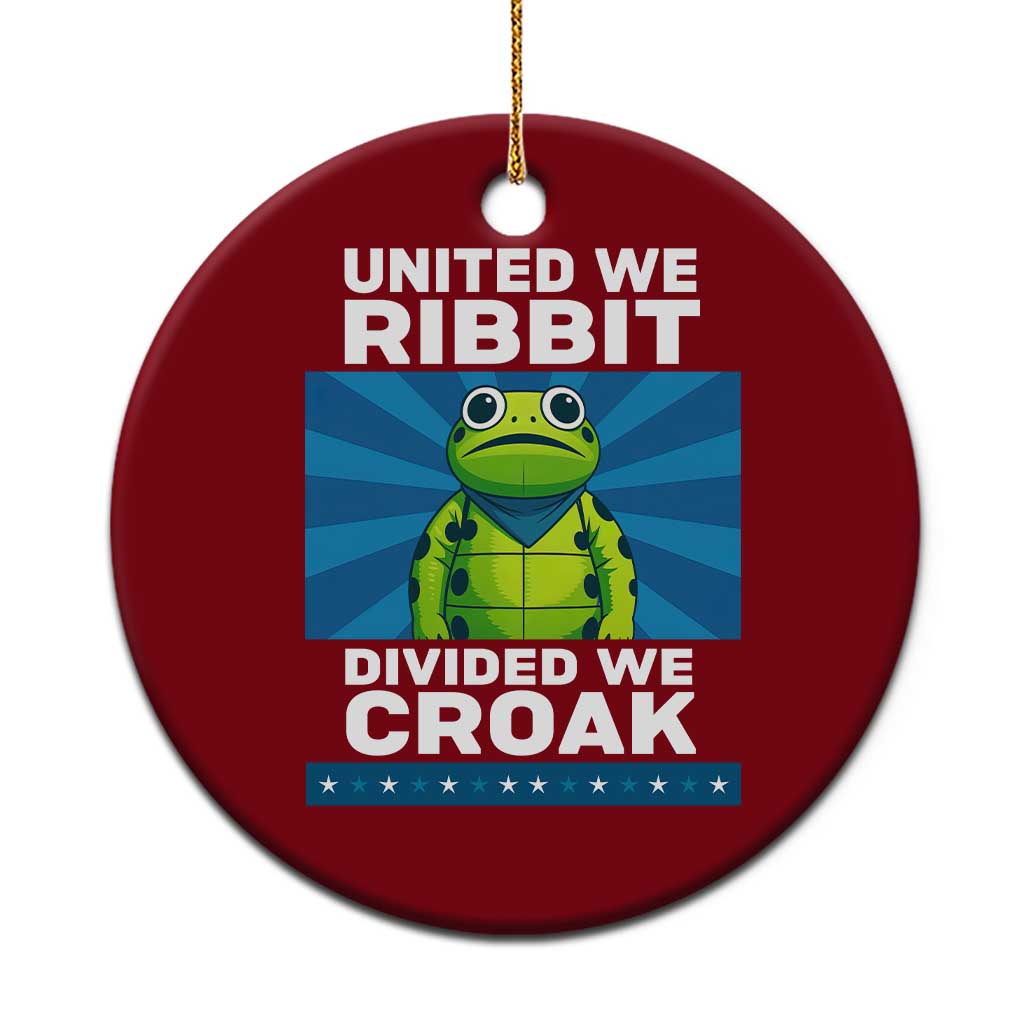 Patriotic Protest Portland Frog Ceramic Ornament United We Ribbit Divided We Croak Resist - Wonder Print Shop