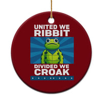 Patriotic Protest Portland Frog Ceramic Ornament United We Ribbit Divided We Croak Resist - Wonder Print Shop