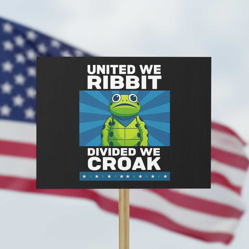 Patriotic Protest Portland Frog Protest Sign United We Ribbit Divided We Croak Resist - Wonder Print Shop