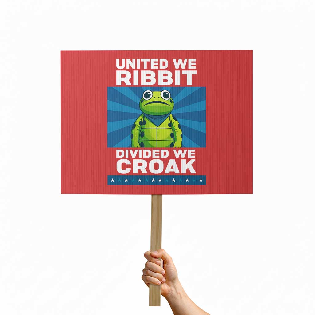 Patriotic Protest Portland Frog Protest Sign United We Ribbit Divided We Croak Resist - Wonder Print Shop