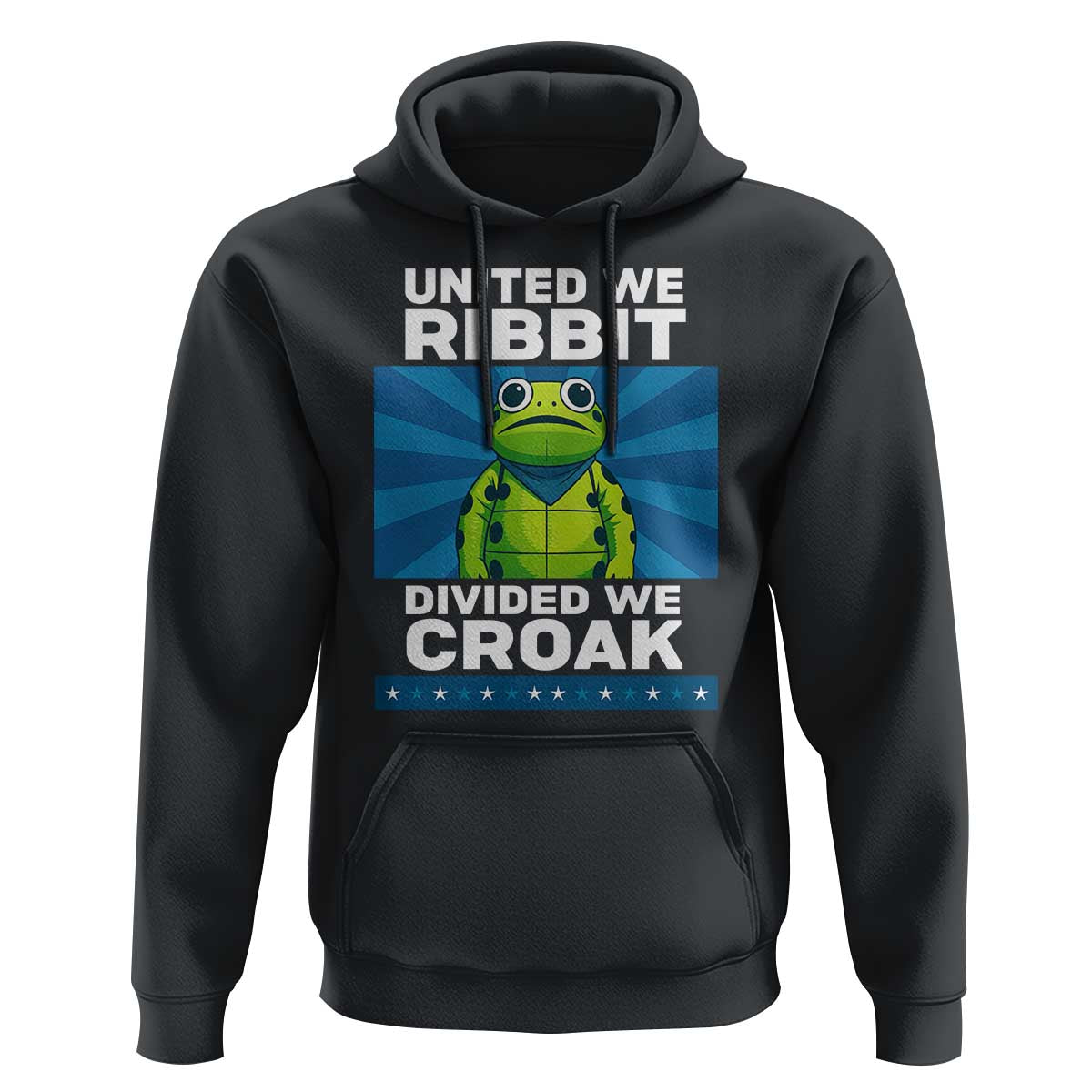 Patriotic Protest Portland Frog Hoodie United We Ribbit Divided We Croak Resist - Wonder Print Shop