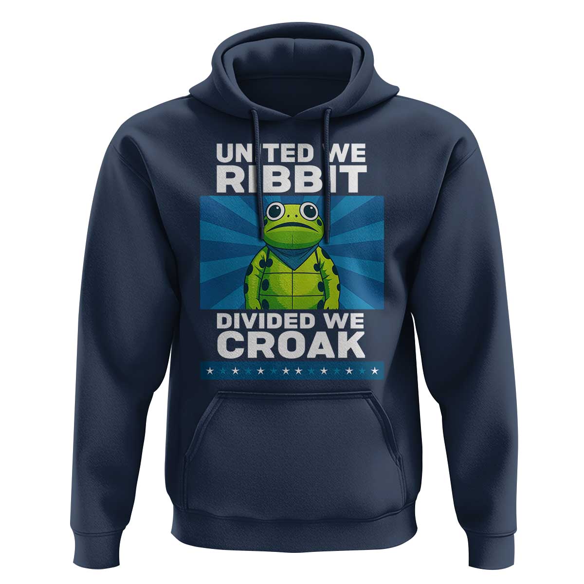 Patriotic Protest Portland Frog Hoodie United We Ribbit Divided We Croak Resist - Wonder Print Shop