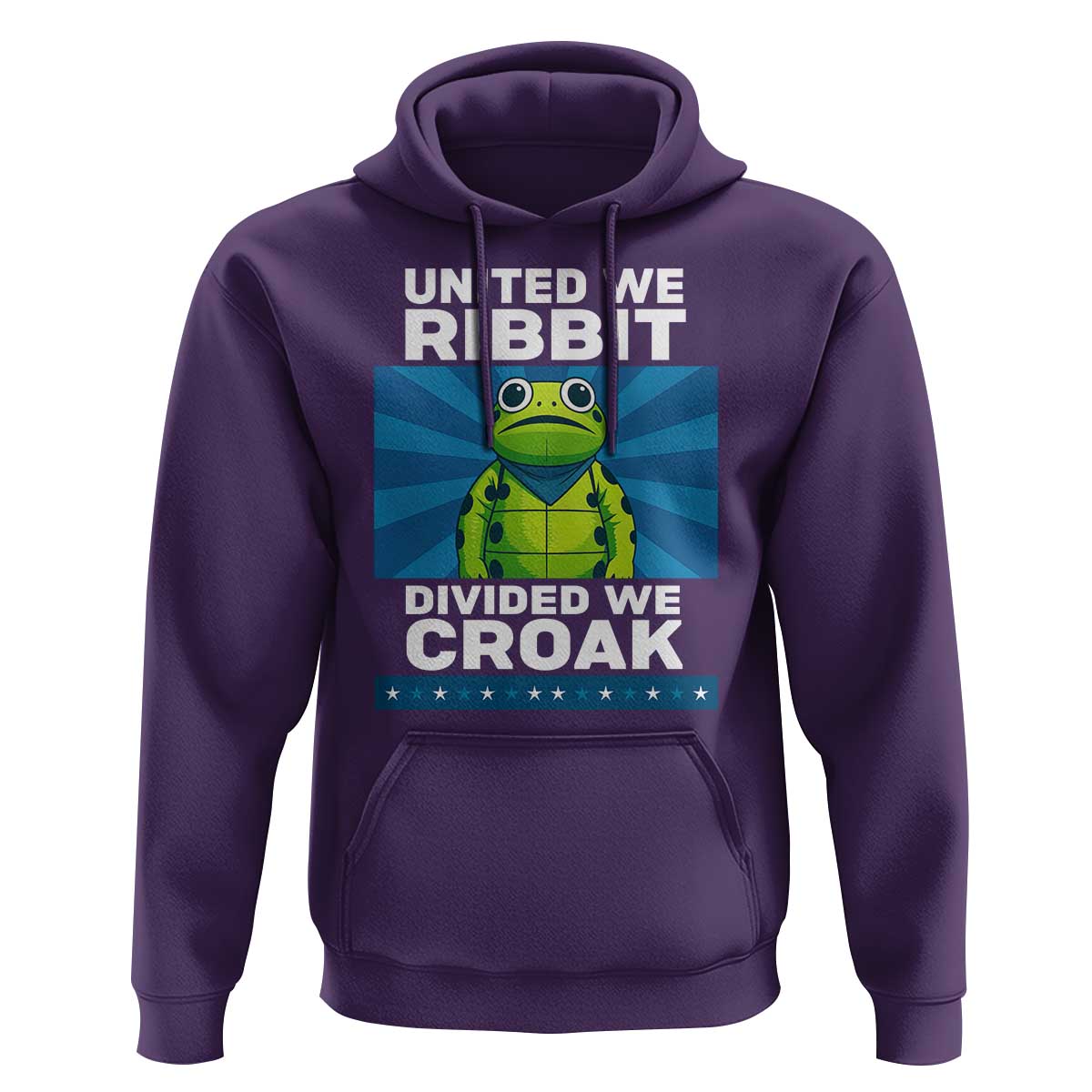 Patriotic Protest Portland Frog Hoodie United We Ribbit Divided We Croak Resist - Wonder Print Shop