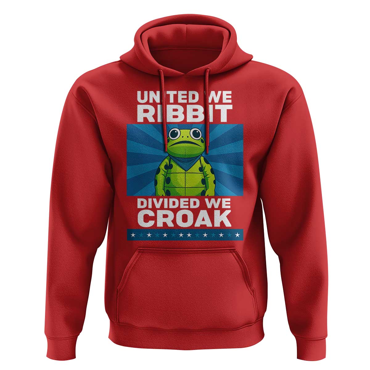 Patriotic Protest Portland Frog Hoodie United We Ribbit Divided We Croak Resist - Wonder Print Shop