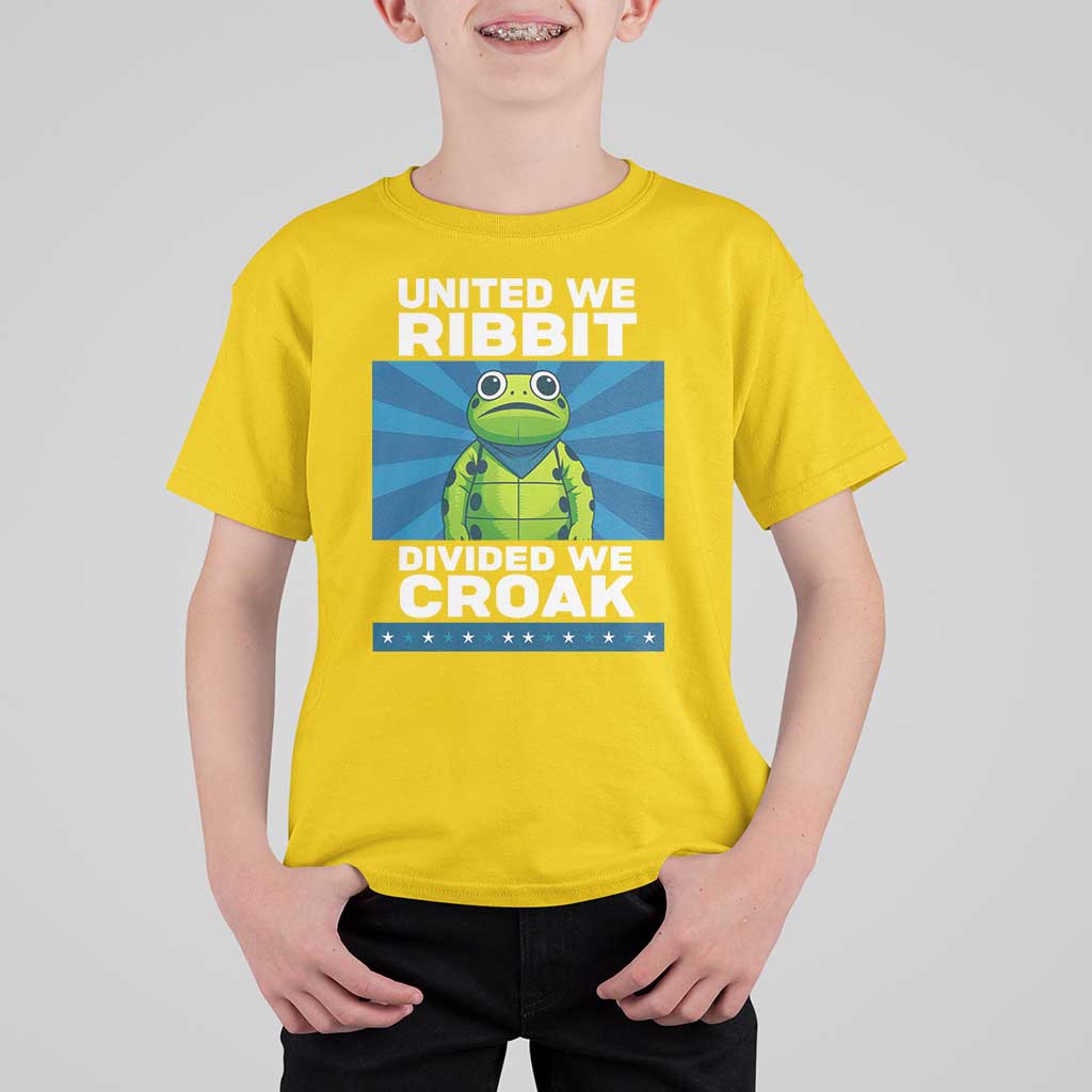 Patriotic Protest Portland Frog T Shirt For Kid United We Ribbit Divided We Croak Resist - Wonder Print Shop