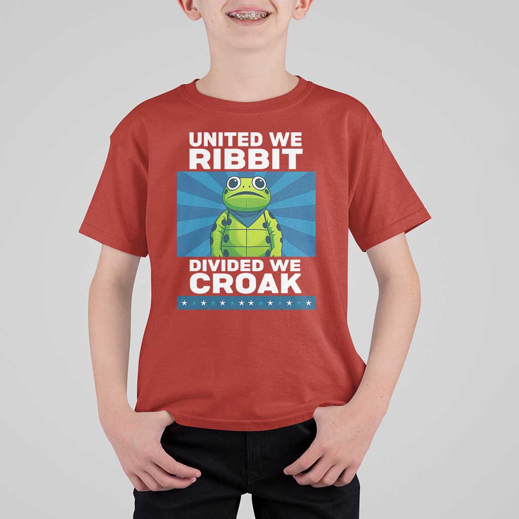Patriotic Protest Portland Frog T Shirt For Kid United We Ribbit Divided We Croak Resist - Wonder Print Shop