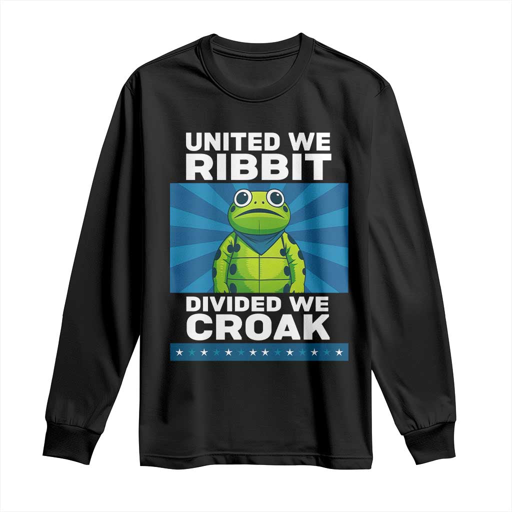 Patriotic Protest Portland Frog Long Sleeve Shirt United We Ribbit Divided We Croak Resist - Wonder Print Shop