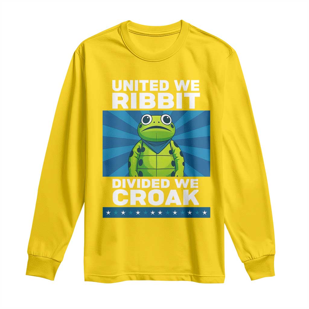 Patriotic Protest Portland Frog Long Sleeve Shirt United We Ribbit Divided We Croak Resist - Wonder Print Shop