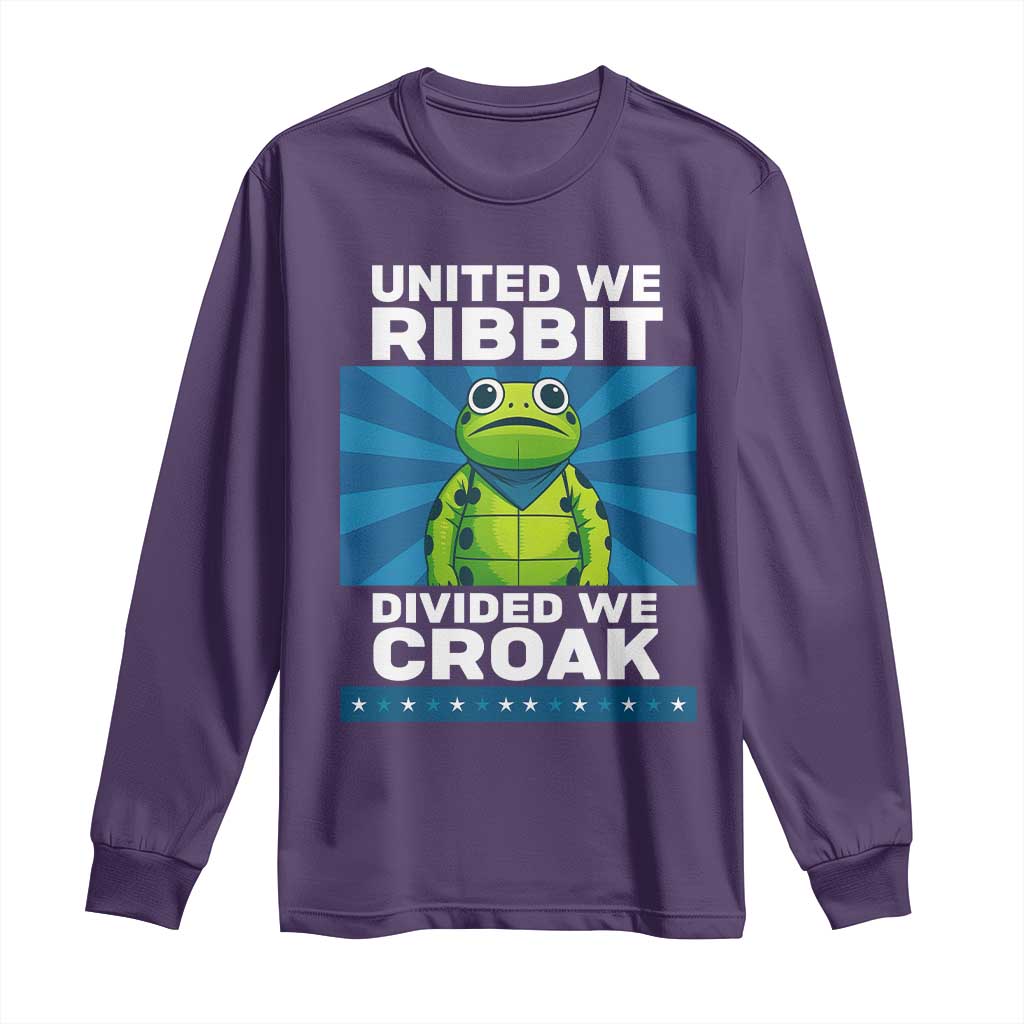 Patriotic Protest Portland Frog Long Sleeve Shirt United We Ribbit Divided We Croak Resist - Wonder Print Shop