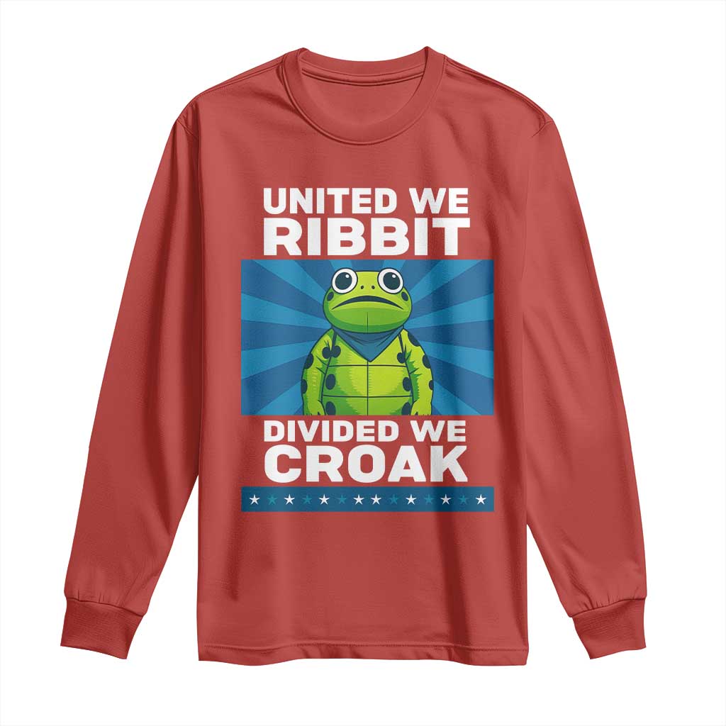 Patriotic Protest Portland Frog Long Sleeve Shirt United We Ribbit Divided We Croak Resist - Wonder Print Shop