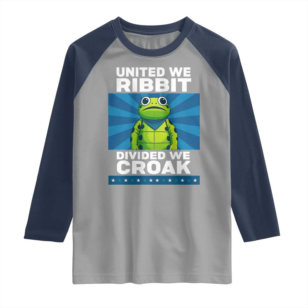 Patriotic Protest Portland Frog Raglan Shirt United We Ribbit Divided We Croak Resist - Wonder Print Shop