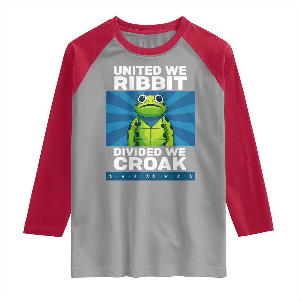 Patriotic Protest Portland Frog Raglan Shirt United We Ribbit Divided We Croak Resist - Wonder Print Shop