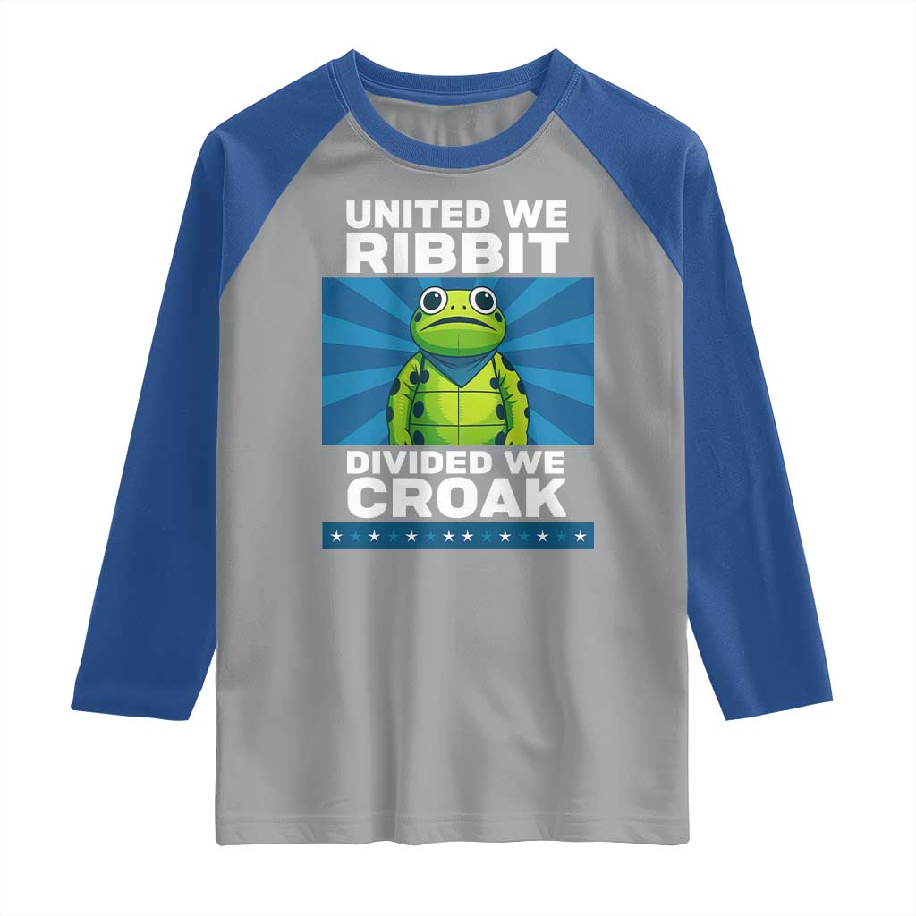 Patriotic Protest Portland Frog Raglan Shirt United We Ribbit Divided We Croak Resist - Wonder Print Shop
