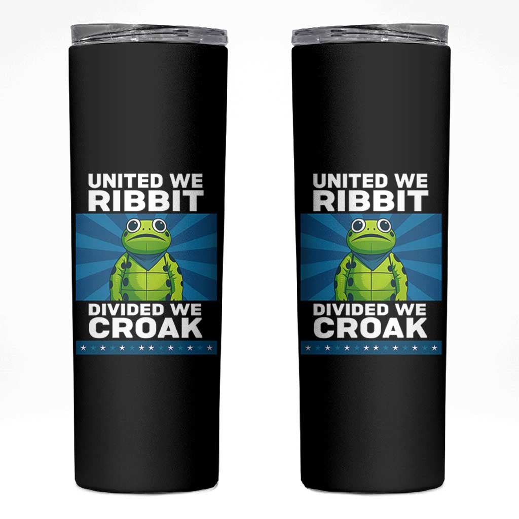Patriotic Protest Portland Frog Skinny Tumbler United We Ribbit Divided We Croak Resist - Wonder Print Shop