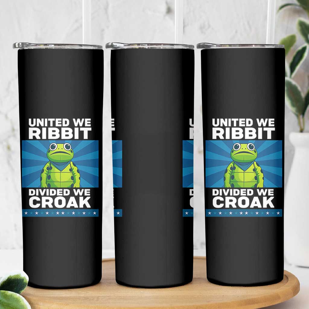 Patriotic Protest Portland Frog Skinny Tumbler United We Ribbit Divided We Croak Resist - Wonder Print Shop