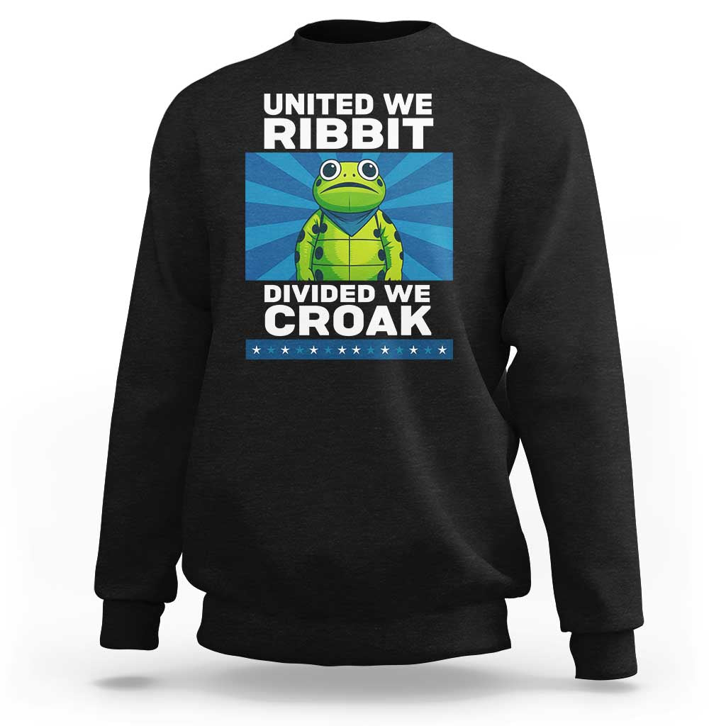Patriotic Protest Portland Frog Sweatshirt United We Ribbit Divided We Croak Resist - Wonder Print Shop