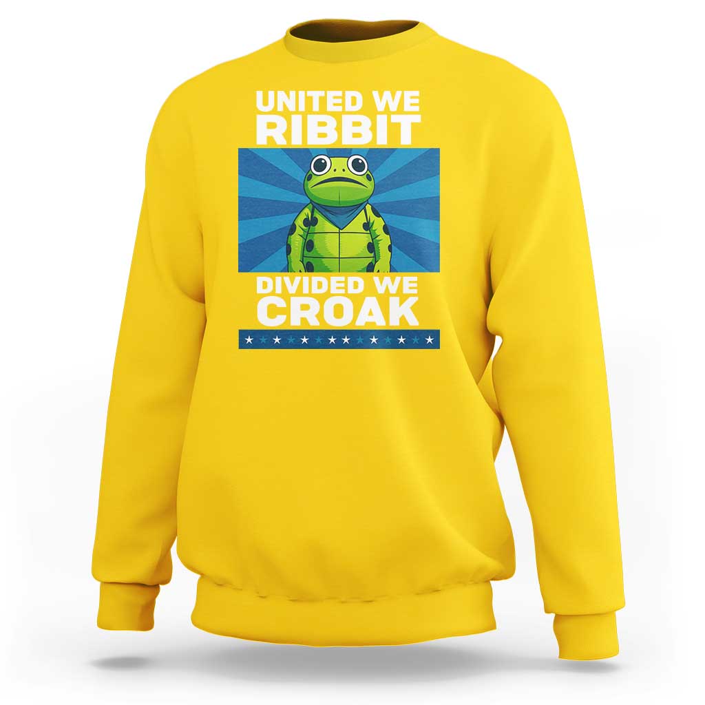 Patriotic Protest Portland Frog Sweatshirt United We Ribbit Divided We Croak Resist - Wonder Print Shop