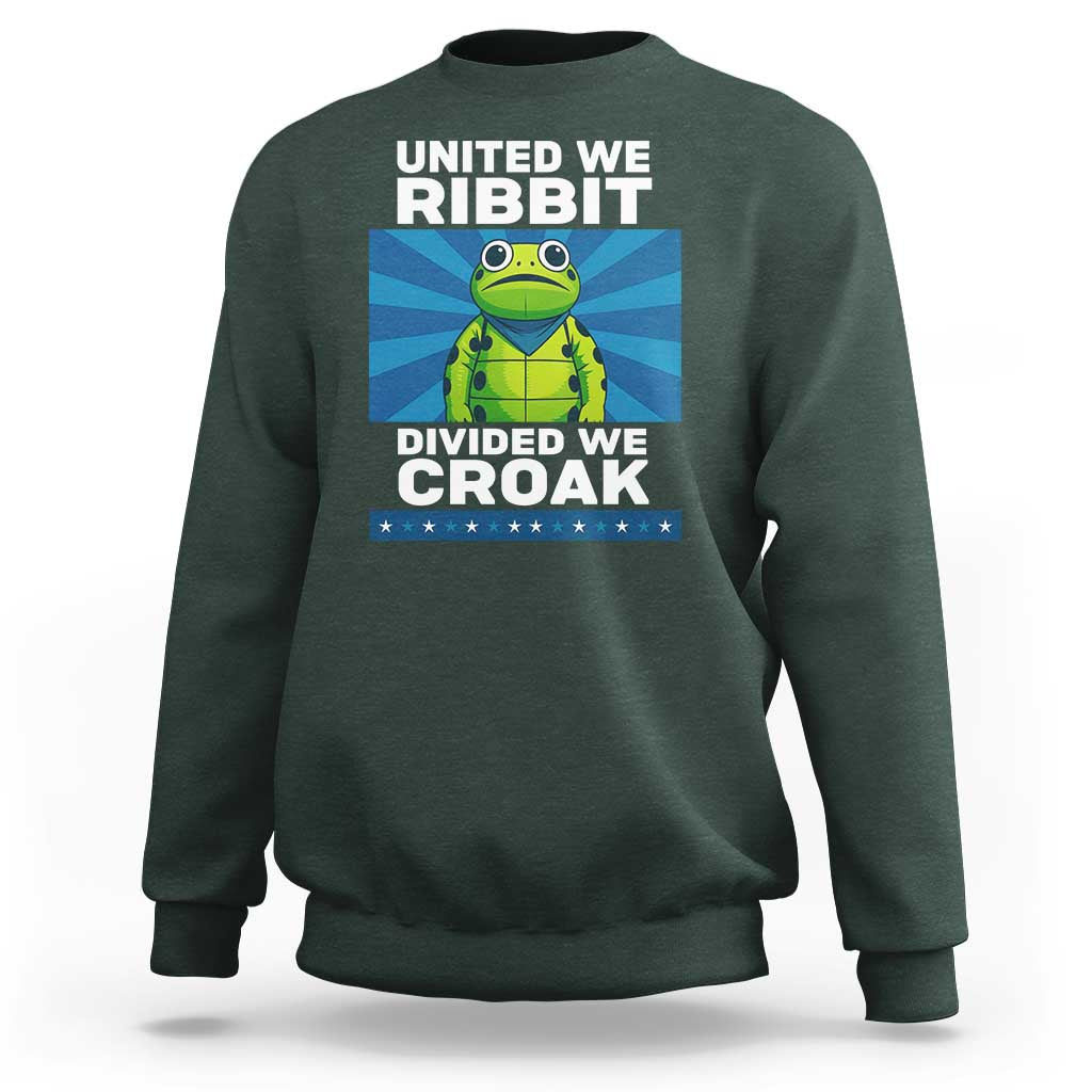 Patriotic Protest Portland Frog Sweatshirt United We Ribbit Divided We Croak Resist - Wonder Print Shop