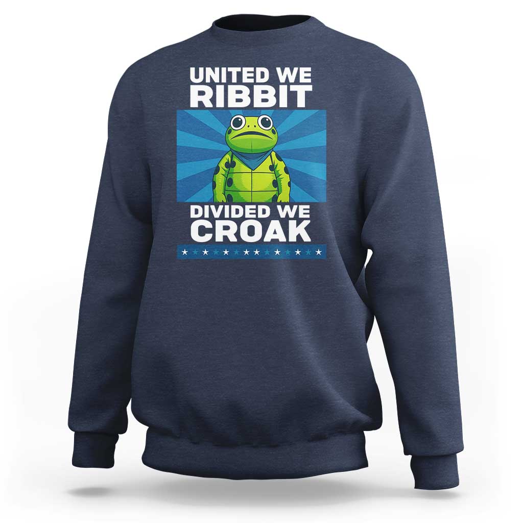 Patriotic Protest Portland Frog Sweatshirt United We Ribbit Divided We Croak Resist - Wonder Print Shop