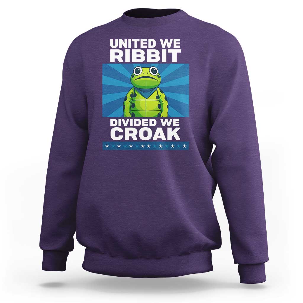 Patriotic Protest Portland Frog Sweatshirt United We Ribbit Divided We Croak Resist - Wonder Print Shop