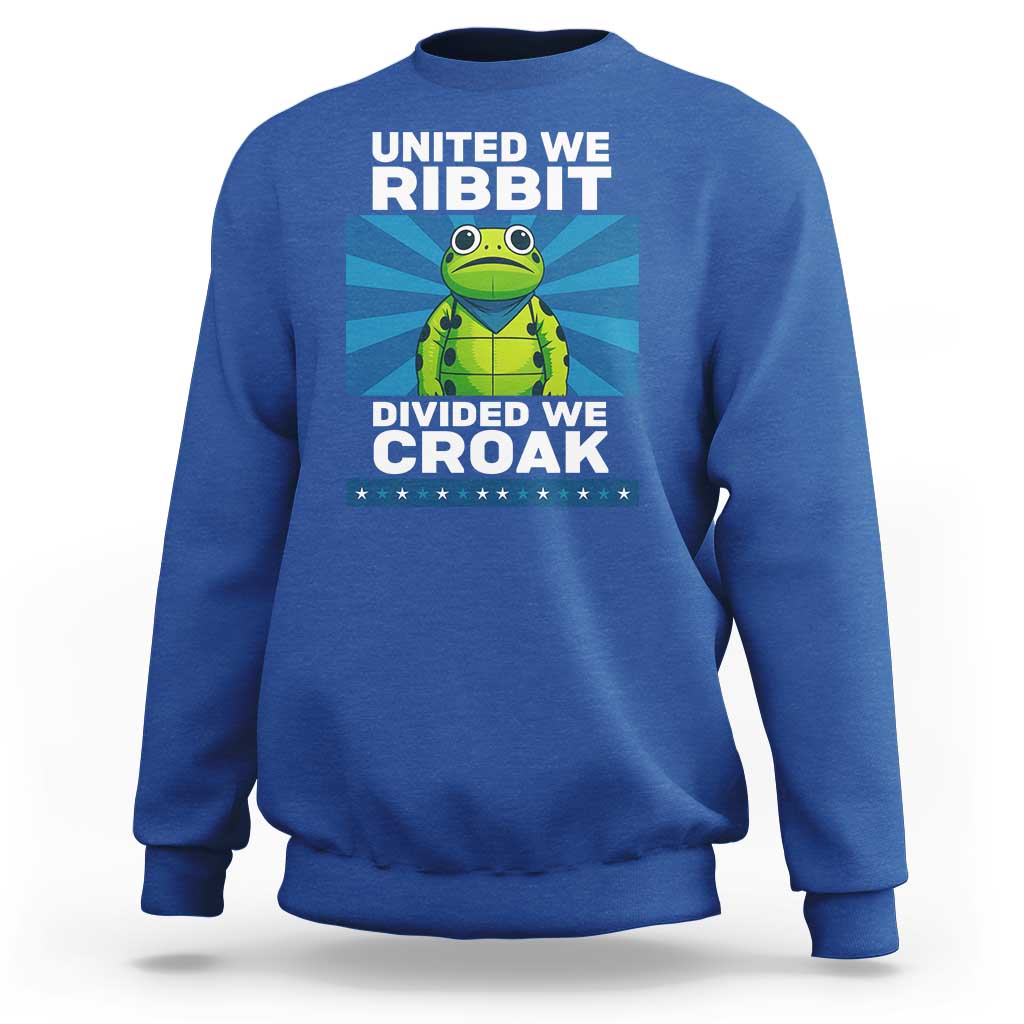 Patriotic Protest Portland Frog Sweatshirt United We Ribbit Divided We Croak Resist - Wonder Print Shop