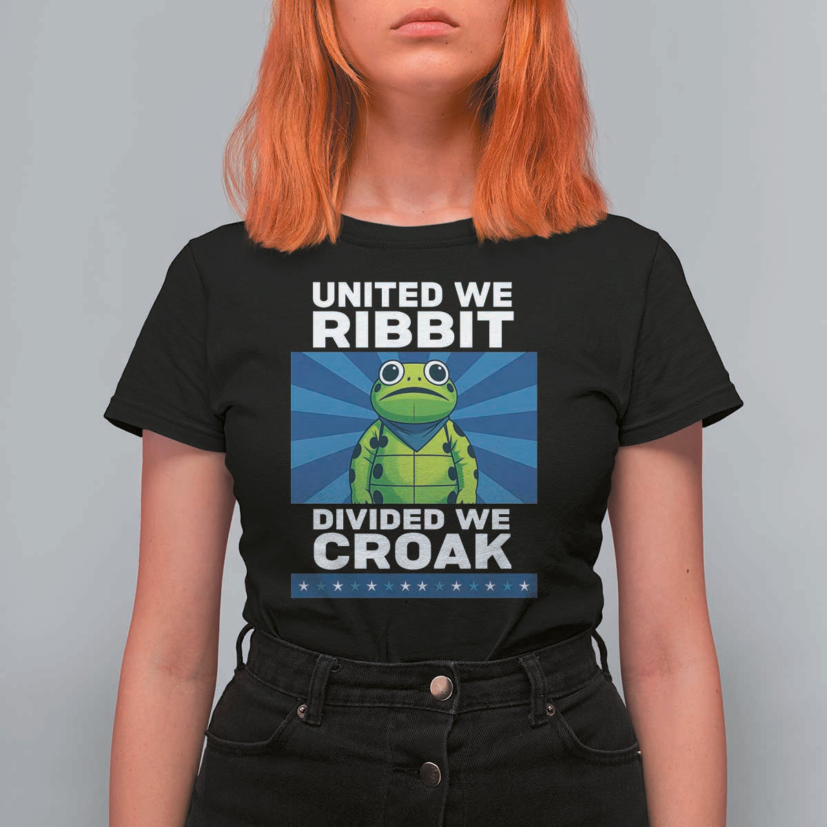 Patriotic Protest Portland Frog T Shirt For Women United We Ribbit Divided We Croak Resist - Wonder Print Shop