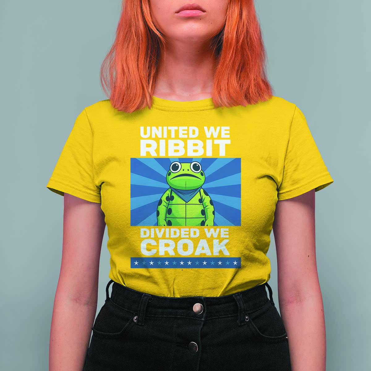 Patriotic Protest Portland Frog T Shirt For Women United We Ribbit Divided We Croak Resist - Wonder Print Shop
