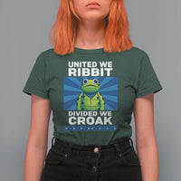 Patriotic Protest Portland Frog T Shirt For Women United We Ribbit Divided We Croak Resist - Wonder Print Shop