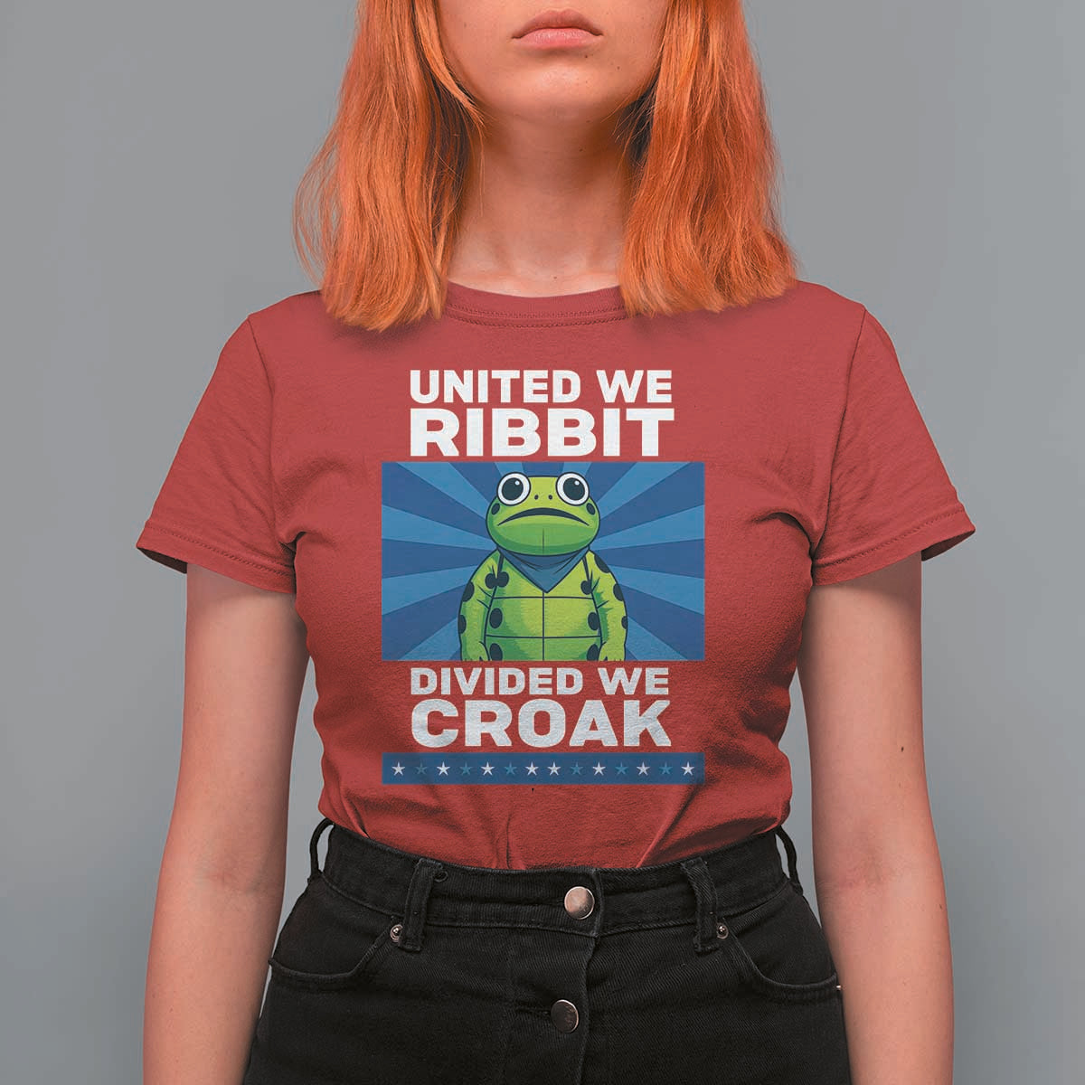 Patriotic Protest Portland Frog T Shirt For Women United We Ribbit Divided We Croak Resist - Wonder Print Shop