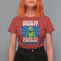 Patriotic Protest Portland Frog T Shirt For Women United We Ribbit Divided We Croak Resist - Wonder Print Shop