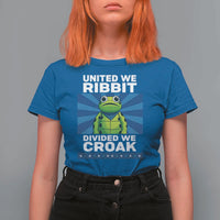Patriotic Protest Portland Frog T Shirt For Women United We Ribbit Divided We Croak Resist - Wonder Print Shop