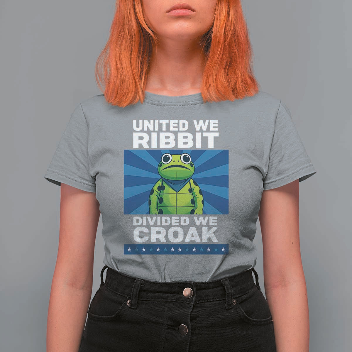 Patriotic Protest Portland Frog T Shirt For Women United We Ribbit Divided We Croak Resist - Wonder Print Shop