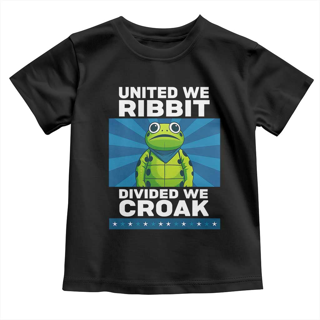 Patriotic Protest Portland Frog Toddler T Shirt United We Ribbit Divided We Croak Resist - Wonder Print Shop