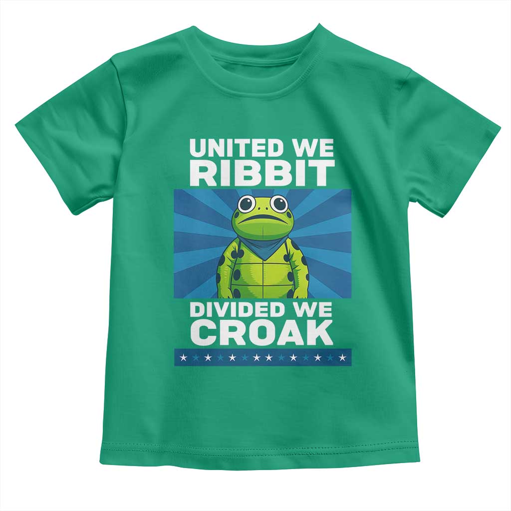 Patriotic Protest Portland Frog Toddler T Shirt United We Ribbit Divided We Croak Resist - Wonder Print Shop