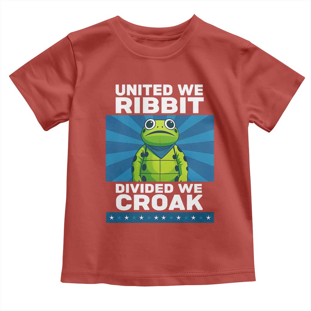 Patriotic Protest Portland Frog Toddler T Shirt United We Ribbit Divided We Croak Resist - Wonder Print Shop