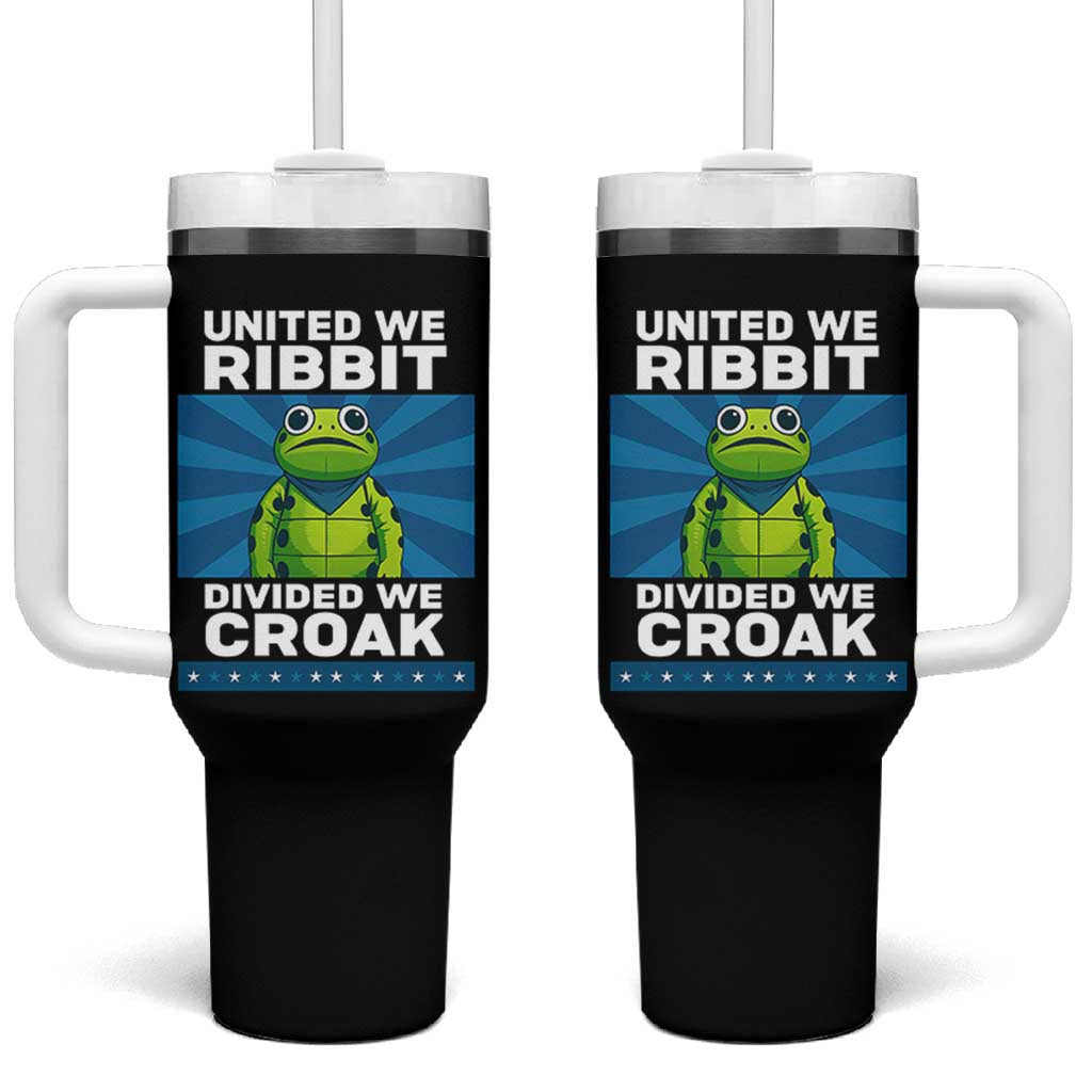 Patriotic Protest Portland Frog Tumbler With Handle United We Ribbit Divided We Croak Resist - Wonder Print Shop