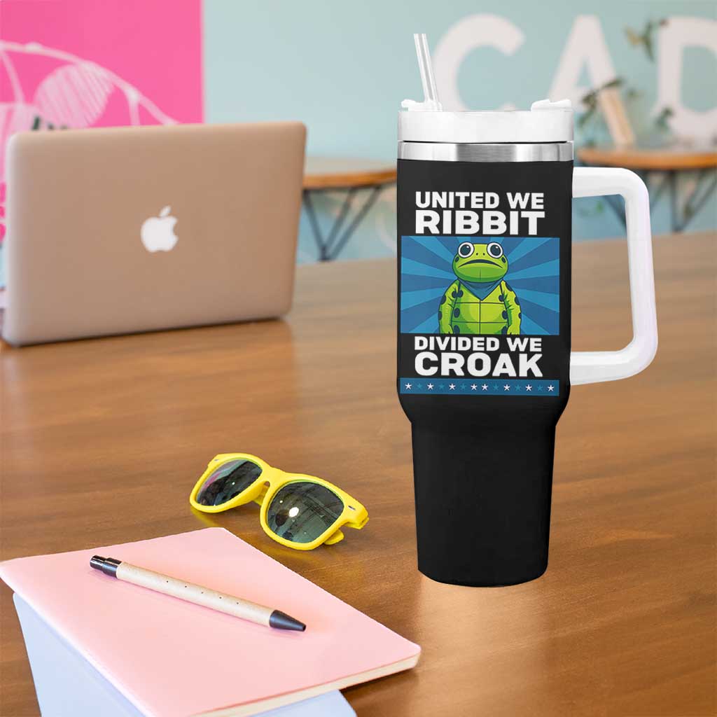 Patriotic Protest Portland Frog Tumbler With Handle United We Ribbit Divided We Croak Resist - Wonder Print Shop