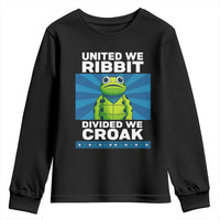 Patriotic Protest Portland Frog Youth Sweatshirt United We Ribbit Divided We Croak Resist - Wonder Print Shop