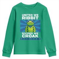 Patriotic Protest Portland Frog Youth Sweatshirt United We Ribbit Divided We Croak Resist - Wonder Print Shop